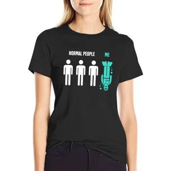 Нормальные люди, Я | Забавная дизайнерская футболка для подводного плавания, Эстетическая одежда, Блузка, Короткая футболка, Женские летние блузки 2023